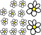 Sticker Flowers - wit/geel - 13.5x15.5cm