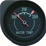 Temperature Gauge, Black Face, Green Numbers, Orange Pointer, Chevy, Each