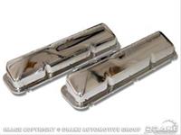 Valve Covers, Original Style, Perimeter Bolt Mount, Steel, Chrome, Powered by Ford Logo, Ford, 390, 428, Pair