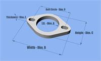 Exhaust Flange Stainless 2-bolt 2,5"