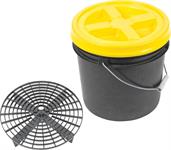 Grit Guard Basic Wash System 3.5 Gallon Black Pail With Yellow Lid