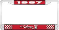1967 NOVA LICENSE PLATE FRAME STYLE 1 RED