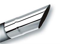 Exhaust Tip, Stainless Steel, Polished, Straight, Non-Rolled Edge, 2.25 in. Inlet, 2.25 in. Outlet, 6 in. Long