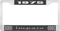 nummerplåtshållare, 1975 IMPALA svart/krom, med vit text
