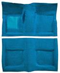 1965-68 Mustang Coupe Passenger Area Nylon Loop Floor Carpet Set with Mass Backing - Light Blue