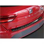 Black Stainless Steel Rear bumper protector suitable for Seat Leon (5F) ST 2013-2017 & 2017- 'Ribs'