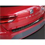 Zwart RVS Achterbumperprotector passend voor Seat Leon (5F) ST 2013-2017 & 2017- 'Ribs'