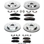 Brake Rotors/Z23 Pads, Drilled/Slotted, Iron, Zinc Dichromate Plated, Front/Rear