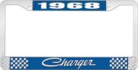 1968 CHARGER LICENSE PLATE FRAME - BLUE