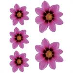 dekal, Flower Garden roze 2x16x15cm+3x8,5x