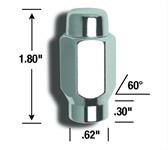 lug nut, 1/2-20", No end, 45,7 mm long, conical 60° with shank