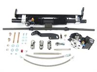 Rack and Pinion, Aluminum, Black Powdercoat, Brackets, Power Steering Pump and Lines, Tie Rod Ends, Chevrolet, Kit