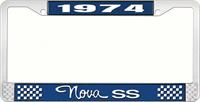 1974 NOVA SS LICENSE PLATE FRAME STYLE 3 BLUE