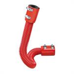 Radiator Hose, Red Stainless Steel Hose, Red Powdercoated Aluminum Ends, 24" Length