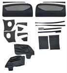 1960 IMPALA CONVERTIBLE BLACK & WHITE VINYL / BLACK INSERT FRONT & REAR SIDE PANEL SET W/O RAILS