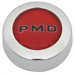 Center Cap, Rally II Wheel, Red, PMD w/ Black Letters