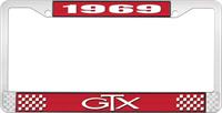 1969 GTX LICENSE PLATE FRAME - RED