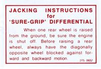 Sure Grip Differential Warning Decal