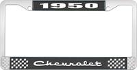 nummerplåtshållare, 1950 CHEVROLET, svart/krom, med vit text