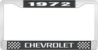 1972 CHEVROLET BLACK AND CHROME LICENSE PLATE FRAME WITH WHITE LETTERING