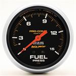 Fuel pressure, 67mm, 0-15 psi, mechanical, liquid filled