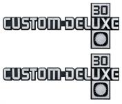 1981-88 Chevrolet Truck; "CUSTOM DELUXE 20" Fender Emblems; Pair