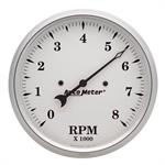 Tachometer 127mm ( 5" ) 0-8.000rpm Old Tyme White