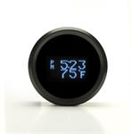 Round Clock/Outside Air Temp/Day of Week, 2-1/16", black, blue