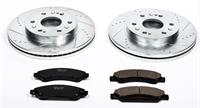 Brake Rotors/Pads, Cross-Drilled/Slotted, Iron, Zinc Dichromate Plated