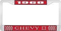 nummerplåtshållare, 1968 CHEVY II röd