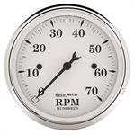 Tachometer 80mm 0-7.000rpm Old Tyme White