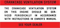 Air Cleaner Decal - Crankcase Ventilation System