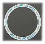 Oil Filter Canister Lid Decal