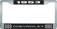 nummerplåtshållare, 1953 CHEVROLET, svart/krom, med vit text