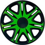 Set J-Tec wheel covers Nascar 14-inch black/green