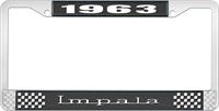nummerplåtshållare, 1963 IMPALA svart/krom, med vit text