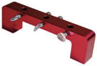 Dial Indicator Stand, Aluminum, Red Anodized, Magnetic Deck Bridge, 4 1/2" Bore Span