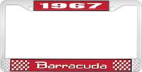 1967 BARRACUDA LICENSE PLATE FRAME - RED