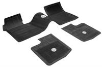 Floor Mats, Front/Second Seat, Rubber, Black, Chevy Bowtie Logo, Chevy, Set of 3