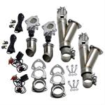 Dual Exhaust Cutouts, Slip Fit, Electric, Aluminum, Bolt On, 2.5 in. Diameter, Stainless Steel Tubing, Kit