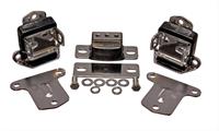 Motor Mounts, Transmission Mount, Complete Mount, Bolt-In, Steel, Polyurethane, Chrome/Black, Chevy