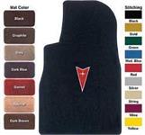 Black Floor Mat Set With Embroidered Red And White Arrowhead Logo
