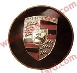 Gold plated enameled hubcap crest. 60mm/2.375" diameter, fits 356 A/B Super, 356 SC hubcaps.