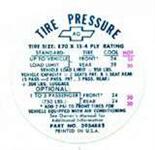 Tire Pressure Decal,1968