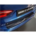 Black Stainless Steel Rear bumper protector suitable for BMW X1 II F48 M-Package 2015- 'Ribs'
