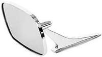 Side View Mirror, Driver Side, Manual, Steel, Chrome, Ribbed Base, Chevy, Each