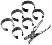 Piston Ring Compressors, Adjustable, 2 7/8 in. Min., 4 3/8 in. Max, Steel, Black Anodized