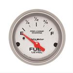 Fuel Level, Empty/Full, 2 1/16", Marine Silver Ultra-Lite