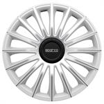 4-Delige Sparco Wieldoppenset Torino 16-inch zilver
