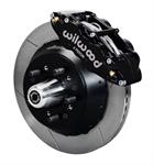 Disc Brake Kit, Forged Narrow Superlight 6R, Front, Slotted Rotors, 6-piston Black Calipers
